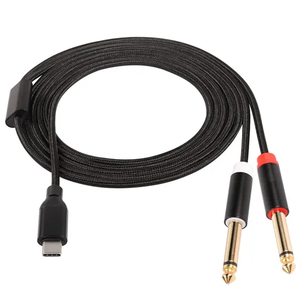 Cerr USB-C na 2x 6,3 Jack kabel 2m