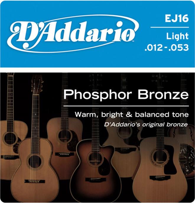 Strune D'ADDARIO EJ16 12-53 phosphor bronze