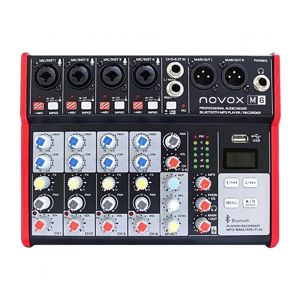 Novox M6 MKII mešalna miza z USB/Mp3/BT predvajalnikom