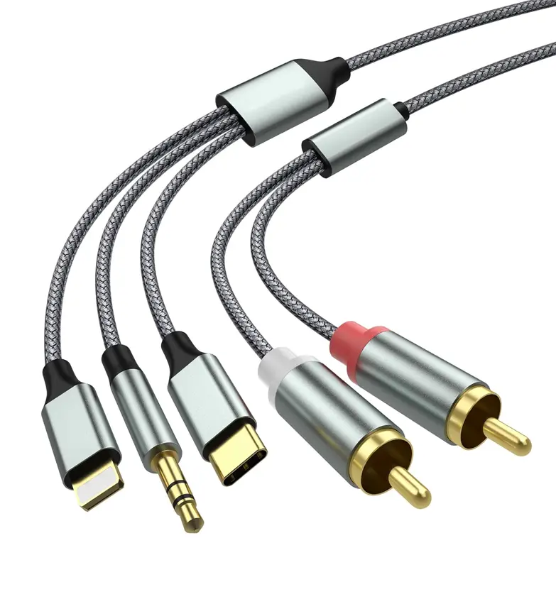 2xRCA na Lightning/USB-C/AUX 1,3m povezovalni kabel