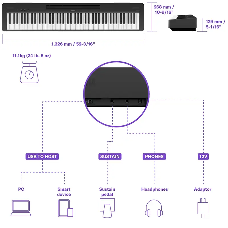 YAMAHA P-143 prenosni klavir