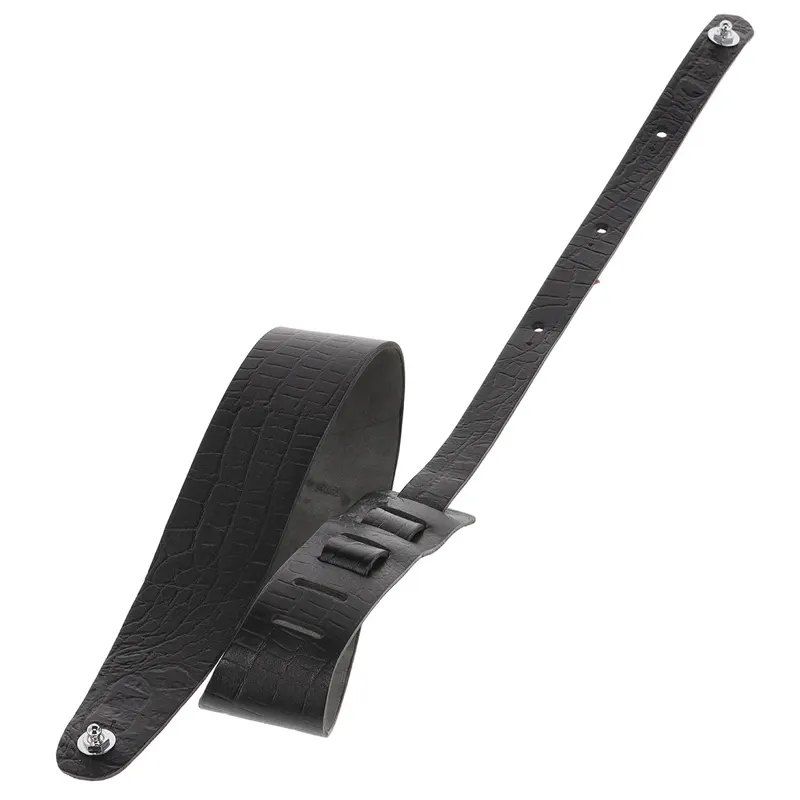 GEWA Premium 70 usnjen pas za kitaro Black Grained s Strap-lock sistemom