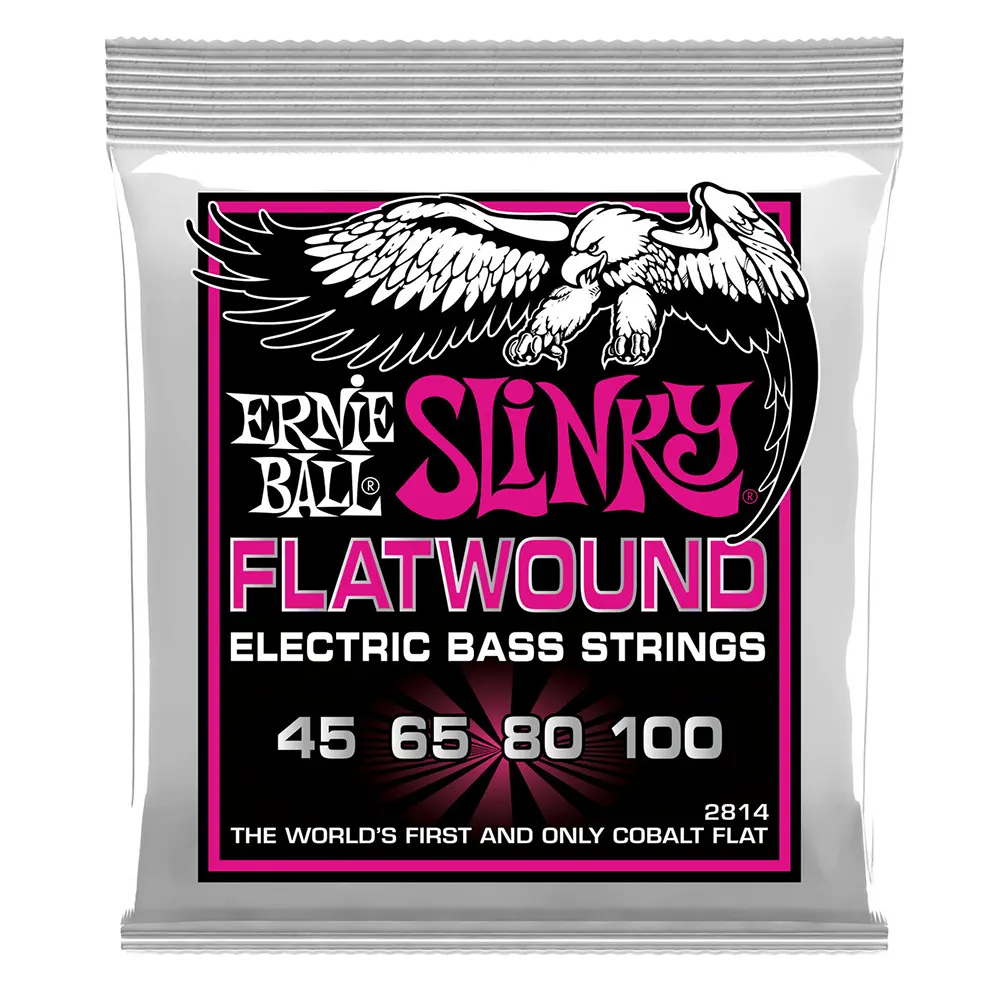 ERNIE BALL 2814 FLATWOUND SLINKY 45-100 brušene strune za bas kitaro
