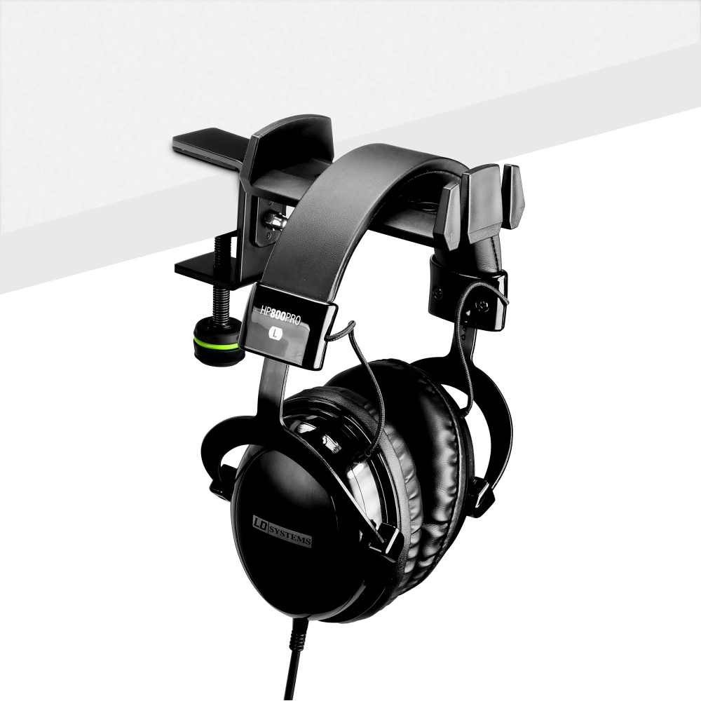 Gravity HPHTC01 B nosilec za slušalke za montažo na mizo