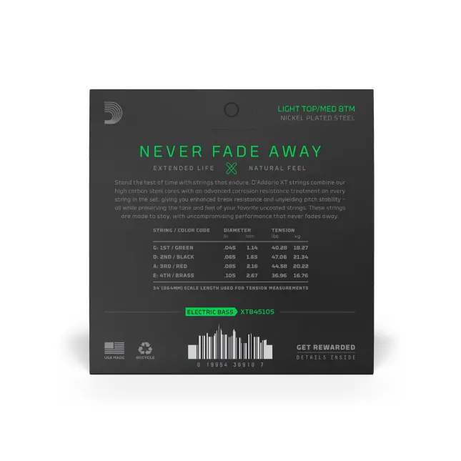 D'Addario XT 45-105 coated strune za el. bas kitaro